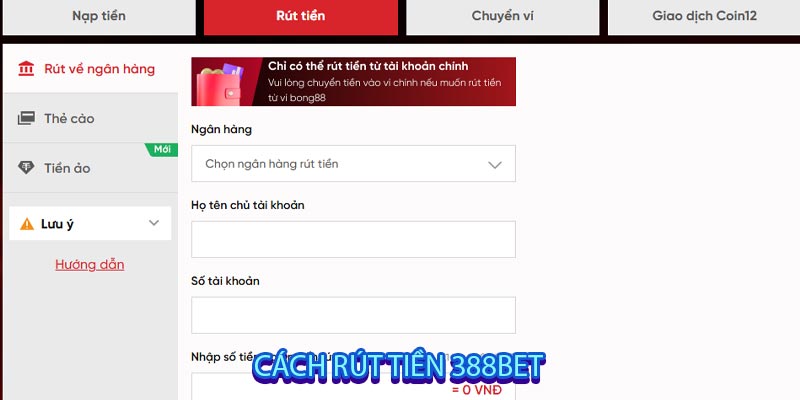 Cách Rút Tiền 388bet