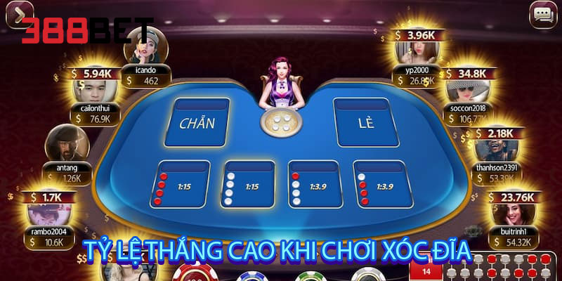 tỷ lệ thắng cao khi chơi xóc đĩa